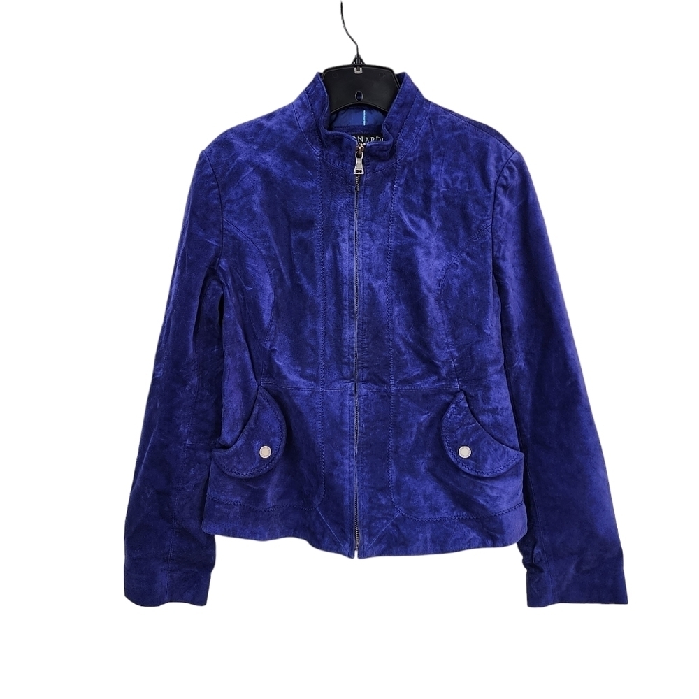 Bernardo Women's Deep Violet Zip-Up Leather Jacket - S